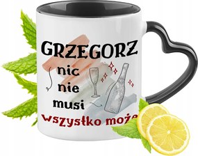 Gergelynek Fekete Bögre Szív Alakú Füllel Ajándék