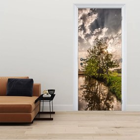Fotótapéta ajtóra - Természet sugarakkal (95x205cm)