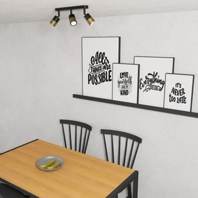 Spotlámpa MIZU 3xGU10/8W/230V fekete/sárgaréz