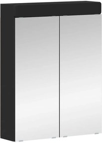 vidaXL Fürdőszobai tükörszekrény TULUM Fekete 60 x 16,5 x 78 cm