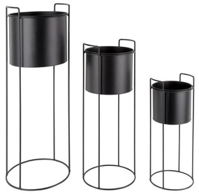 Essence 3 db fekete vas virágtartó állvánnyal - PT LIVING