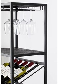 Fekete fém bortartó állvány 20 palackhoz, 48x180 cm Cantor - Zuiver