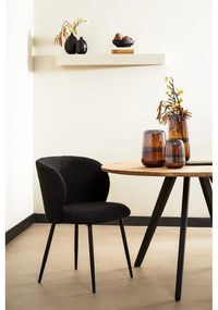 Fekete kárpitozott étkezőfotel Elyna – Light &amp; Living
