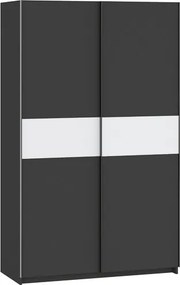 BERNO ruhásszekrény, 120 cm | Antracit + Fehér