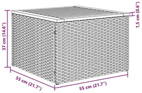 8 Darabos Kerti Kanapé Szett Párnákkal Szürke Poly Rattan Akác