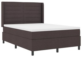 Boxspring Ágy Mattal és LED-del Sötétbarna 160x200 cm Szövet
