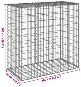 horganyzott vas gabion kosár fedéllel 100 x 50 x 100 cm
