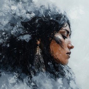 Vászonkép Canvas Nő Indián Portré Etno Művészet Usa 80x80