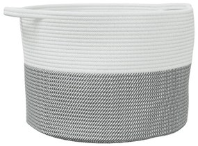 szürke-fehér pamut szennyeskosár Ø55 x 36 cm