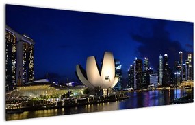 Éjszakai Szingapúr képe (120x50 cm)