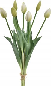 Szilikon tulipán fehér realisztikus csokor 42cm
