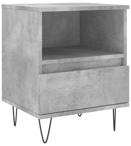 2 db betonszürke szerelt fa éjjeliszekrény 40 x 35 x 50 cm