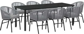 vidaXL Kert étkező szett 9 pcs Antracit Porszórt acél