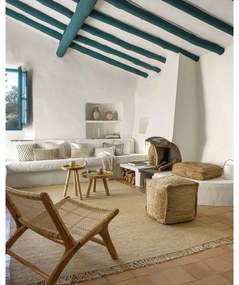 Natúr színű teakfa kerek dohányzóasztal ø 55 cm Glenda – Kave Home