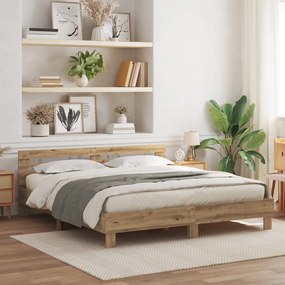 Fa ágykeret Kézműves tölgy Tömör tölgyfa 200 x 200 cm Ágykeret