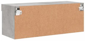 betonszürke TV-szekrény LED-világítással 80 x 30 x 30 cm