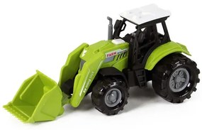 Traktor kanállal - Zöld, 15 cm