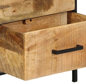 Éjjeli Szekrények 2 db 40x35x50 cm Tömör Fából Készült Rusztikus Mangófából