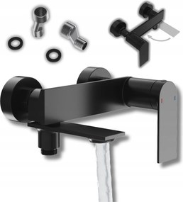 Kádtöltő csaptelep fürdőszobai fali Fekete egykaros Cabo fürdőszobai csaptelep