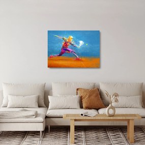 Kép - Festett teniszező (üvegen) (70x50 cm)