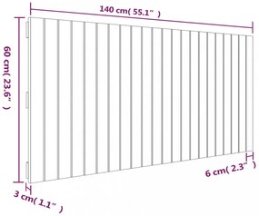 szürke tömör fenyőfa fali fejtámla 140x3x60 cm