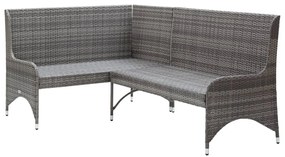 2 db szürke polyrattan kerti sarokkanapé