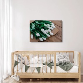 Egy csokor fehér tulipán képe (90x60 cm)