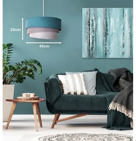 Duolla - Csillár zsinóron TRIO 1xE27/15W/230V átm. 45 cm türkiz/szürke/fehér