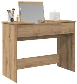 fésülködőasztal tükörrel Kézműves tölgy 100x45x76 cm