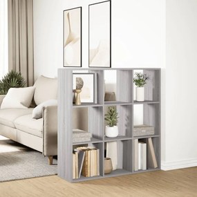 szürke sonoma szerelt fa elválasztó könyvespolc 102x29x103,5cm