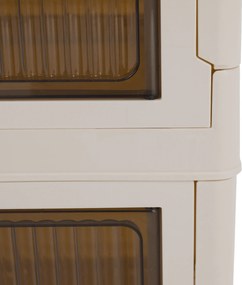 Összecsukható szekrény, fehér/barna, műanyag, POSA TYP 2