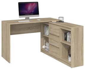 Plus 2D3S íróasztal szekrénnyel, sonoma