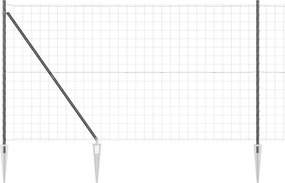 vidaXL Kerítés oszlopokkal Szürke 1,5 x 10 m Acél