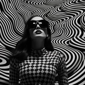 Poszter 40x40cm Kontraszt fekete szemüveggel
