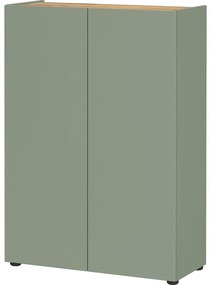 Világoszöld cipőtartó tölgyfa dekorral 74x105x33 cm Alviano – Germania