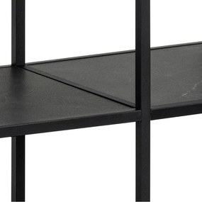 Fekete könyvespolc kő dekorral 120x83 cm Strington – Actona