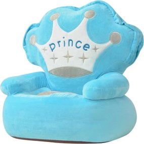 vidaXL kék prince-feliratos plüss gyerekszék