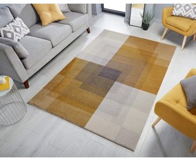 Plaza szürke-sárga szőnyeg, 160 x 230 cm - Flair Rugs
