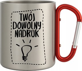 Karabineres Bögre Tetszőleges Nyomott Mintával Karabiner A Logó Tetején