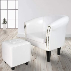 MIADOMODO Fotel székkel  Chesterfield fehér