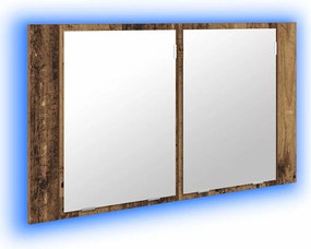 vidaXL Fürdőszobai tükörszekrény Öreg fa 80 x 12 x 45 cm Faanyag