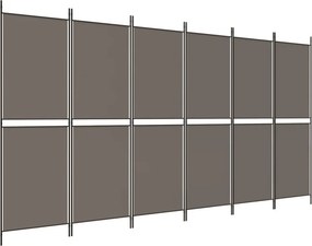 vidaXL 6 paneles antracitszürke szövet térelválasztó 300 x 220 cm