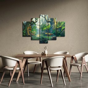 Kép - Egy trópusi erdő illusztrációja (150x105 cm)