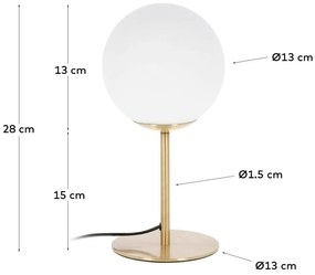 Aranyszínű asztali lámpa fém búrával (magasság 28 cm) Mahala – Kave Home
