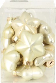 Üveg Bombák Csillag Bomba 4cm 12db Krém