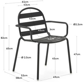 Sötétszürke fém kerti szék Joncols – Kave Home