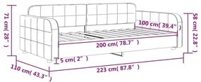 sárga bársony kanapéágy 100 x 200 cm