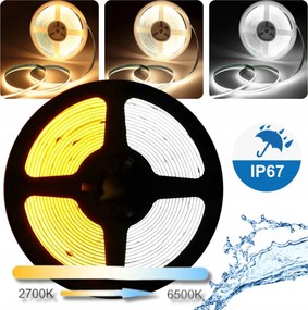 Cob Cct Led szalag 3az1ben Multiwhite vízálló meleg hideg IP67 14W 24V