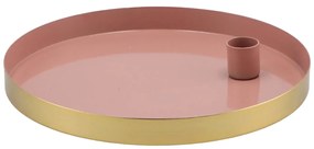 Kerek fém gyertyatartó MARAKESH 22cm, rózsaszín