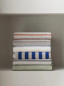 Kék-krémszínű frottír bio pamut fürdőlepedő 70x140 cm Arto – Blomus